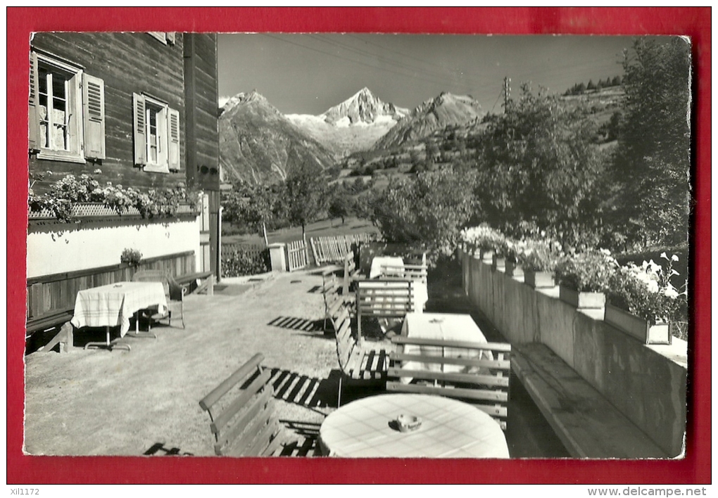 DDI-04  Hotel-Pension Bietschhorn In Bürchen Raron. TErrasse. Gelaufen In 1960 - Bürchen