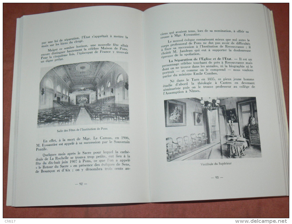 DES CORDELIERS DE PONS A RECOUVRANCE DE SAINTES A TRAVERS HUIT SIECLE D HISTOIRE SAINTONGEAISE/ AVEC SA CARTE