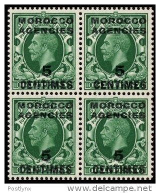 MOROCCO AGENCIES-FRENCH 1924+ ½d Gr. OVPT:5c 4-BLOCK    [Aufdruck,surimprimé,sobr Eimpreso,soprastampato] - Other & Unclassified