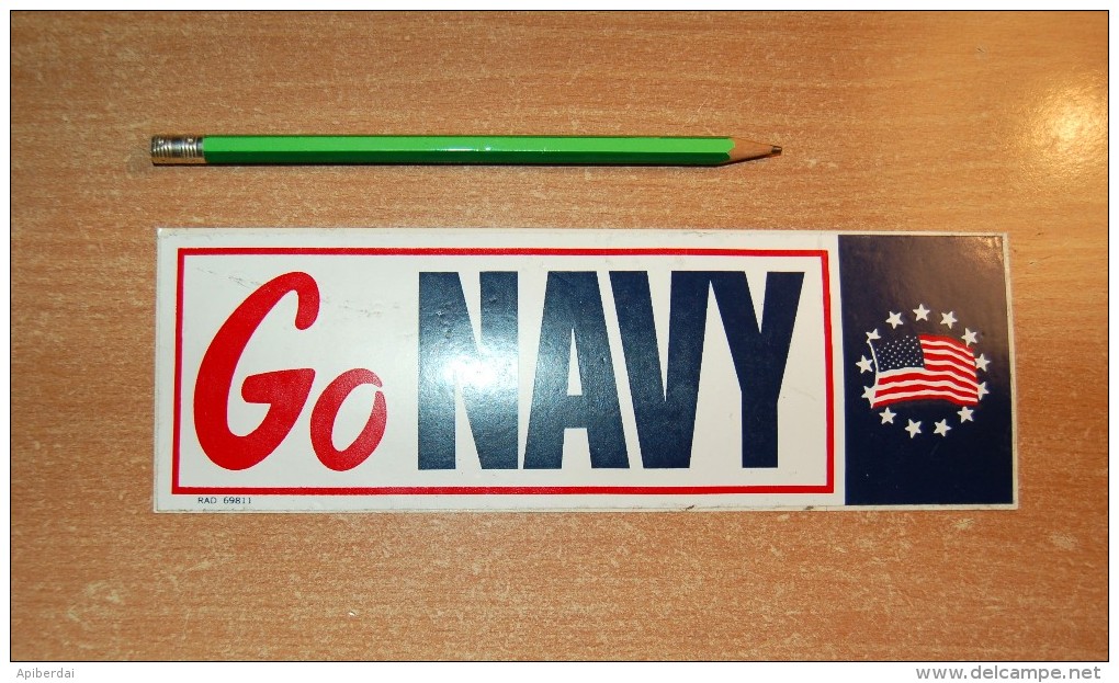 Vintage 70's Go Navy BM Sticker Decal - Autocollants