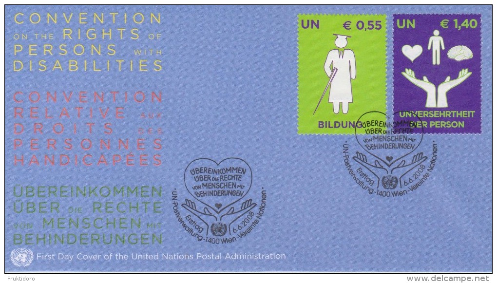 United Nations Vienna FDC Mi 543-544 Convention Of The Rights Of Persons With Disabilities - 2008 - FDC