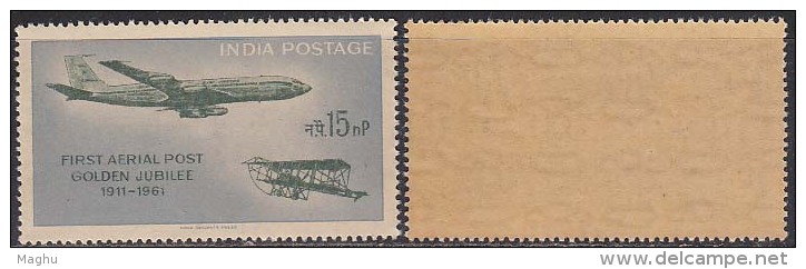 15np India MNH 1961, 50th Annv., Of First Official Airmail Flight, Airplane, Henri Pecquet, Boeing - Unused Stamps