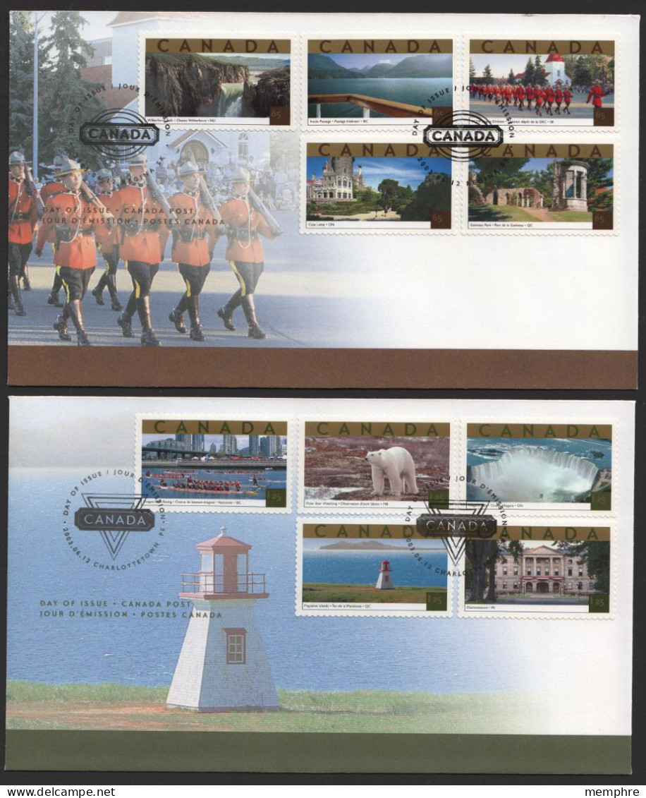 2003  Tourist Attractions : Poalr Bear, Niagara Falls 10 Different From 2 Booklets Sc 1989-90 - 2001-2010