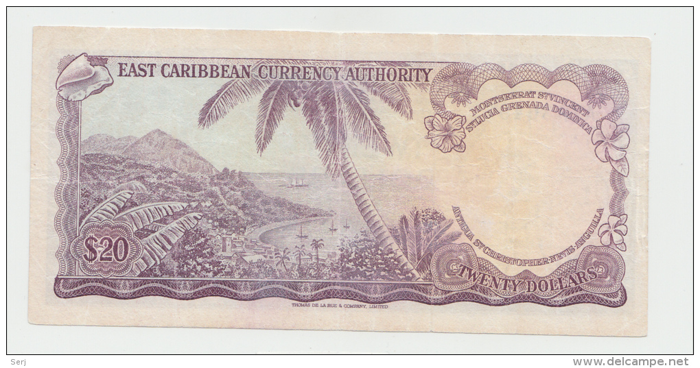 East Caribbean States 20 Dollars 1965 VF Pick 15h 15 H - Caraibi Orientale