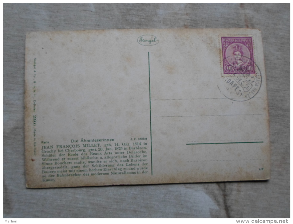 Hungary  - 30.DEC.1916 -Coronation Day Postal Handstamp  -Zita And Charles -  -Millet Die ährenleserinnen D123936 - Lettres & Documents