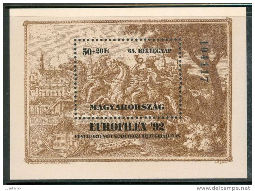 HUNGARY-1992.Souvenir Sheet-Eurofilex ´92-65th Stampday MNH!! Mi Bl.221 - Ungebraucht