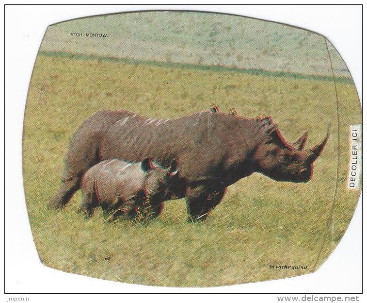 Autocollant Années 1973 Les Amis De Daktari Le Rhinocéros Fromageries Bel - Autocollants