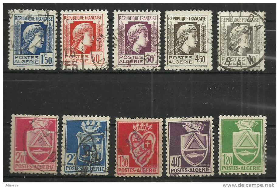 TEN AT A TIME - FRENCH ALGERIA - LOT OF 10 DIFFERENT - USED OBLITERE GESTEMPELT USADO - Lots & Serien