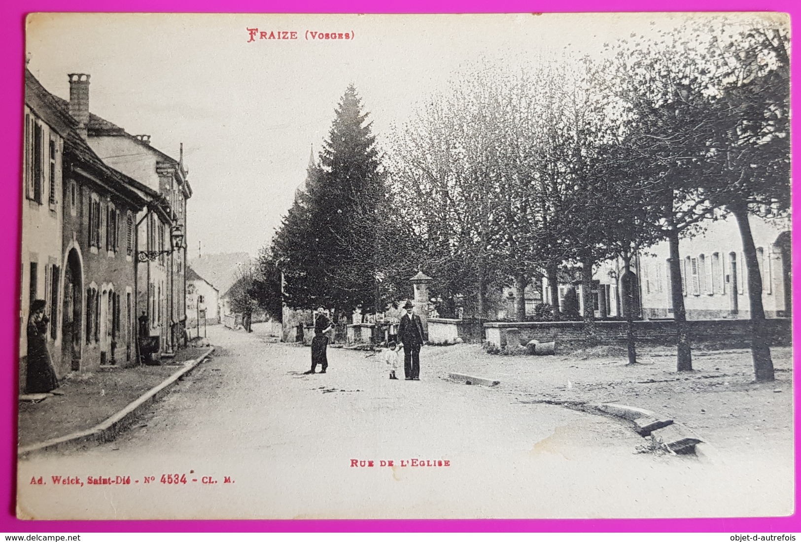 Cpa Fraize Rue De L' Eglise 1918 Carte Postale 88 Vosges Weick Saint Dié - Fraize