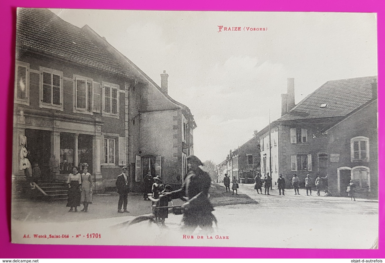 Cpa Fraize Rue De La Gare 1917 Carte Postale 88 Vosges Weick Saint Dié - Fraize