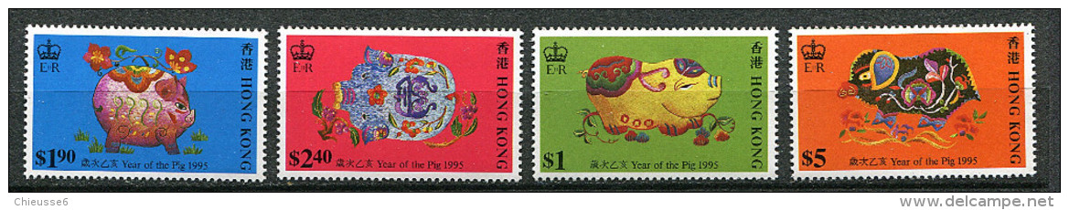 (cl 20 - P32) Hong Kong ** (ref. Michel Au Dos) N° 758 à 761 - Année Lunaire Du Cochon - - Unused Stamps