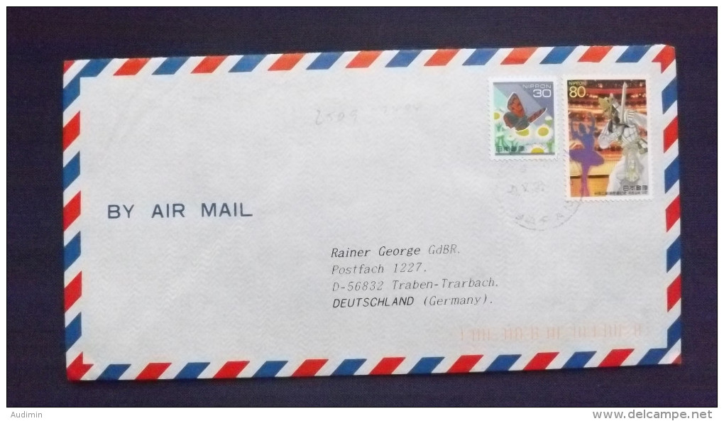 Japan Luftpostbrief Mit 2509 A Und 2494, Ts Iruma 9.10.1998 - Poste Aérienne