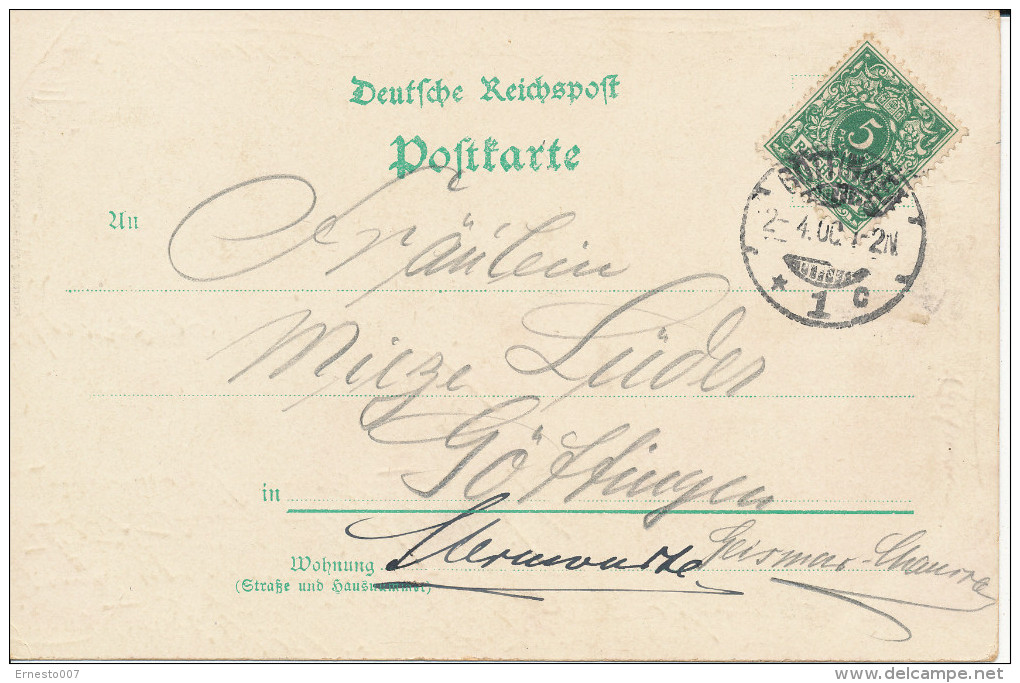 Postkarte CP Deutschland GÖTTINGEN - GARTENRESTAURANT KAISERHOF, 1900, Gebraucht - Siehe Scan - *) - Goettingen