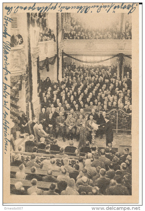 Postkarte CP Deutschland DER TAG VON POTSDAM-STAATSAKT 21. MÄRZ 1933, 1933, Gebraucht - Siehe Scan - *) - Réceptions