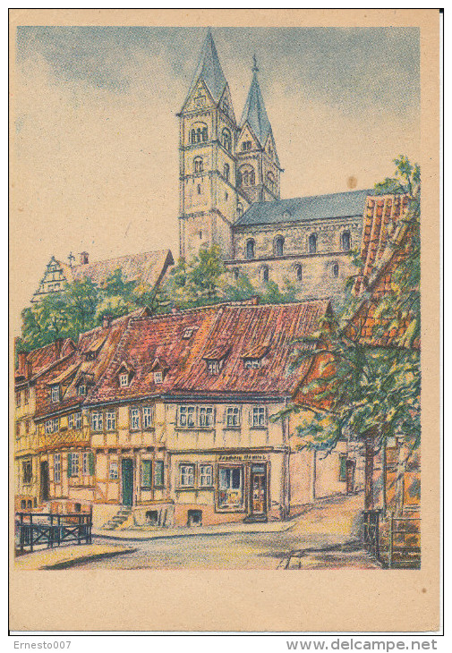 Postkarte CP Deutschland QUEDLINBURG SCHLOSSBLICK, 198?, Gebraucht - Siehe Scan - *) - Quedlinburg