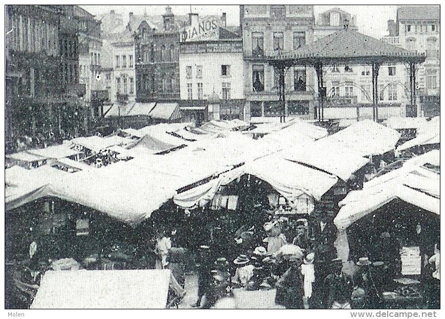 Ca 1900 MARCHE DE LA VILLE-BASSE = CHARLEROI Kiosque Markt Market Marchand Marchande Marktplaats     2684 - Marchés