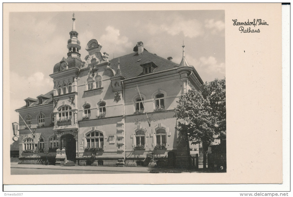 Postkarte CP Deutschland HERMSDORF/THÜRINGEN - RATHAUS, 1951, Gebraucht - Siehe Scan - *) - Hermsdorf