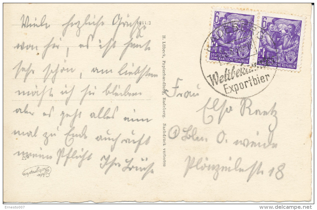 Postkarte CP Deutschland RADEBERG IN SACHSEN - AMTSGERICHT, 195?, Gebraucht - Siehe Scan - *) - Radeberg