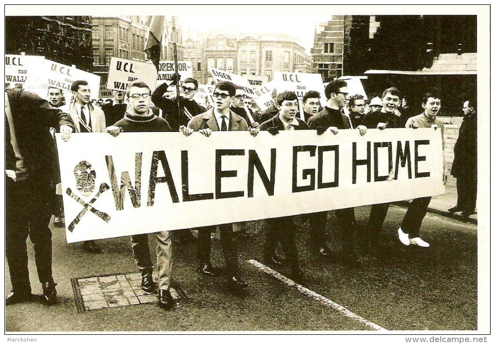 BELGIQUE (1968) : Manifestation Pour Le Départ Des Francophones De Louvain. CARTE 166 DES ARCHIVES DU "SOIR" (2005). - Manifestations