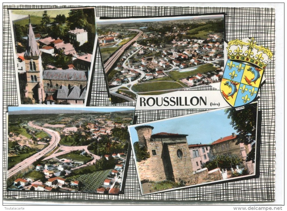 CPSM 38 ROUSSILLON MULTI VUES  Grand Format 15 X 10,5 - Roussillon