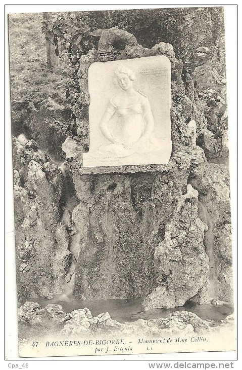 Htes Pyrénées : Bagnères De Bigorre, Monument De Mme Collin, Par J Escoulat - Bagneres De Bigorre