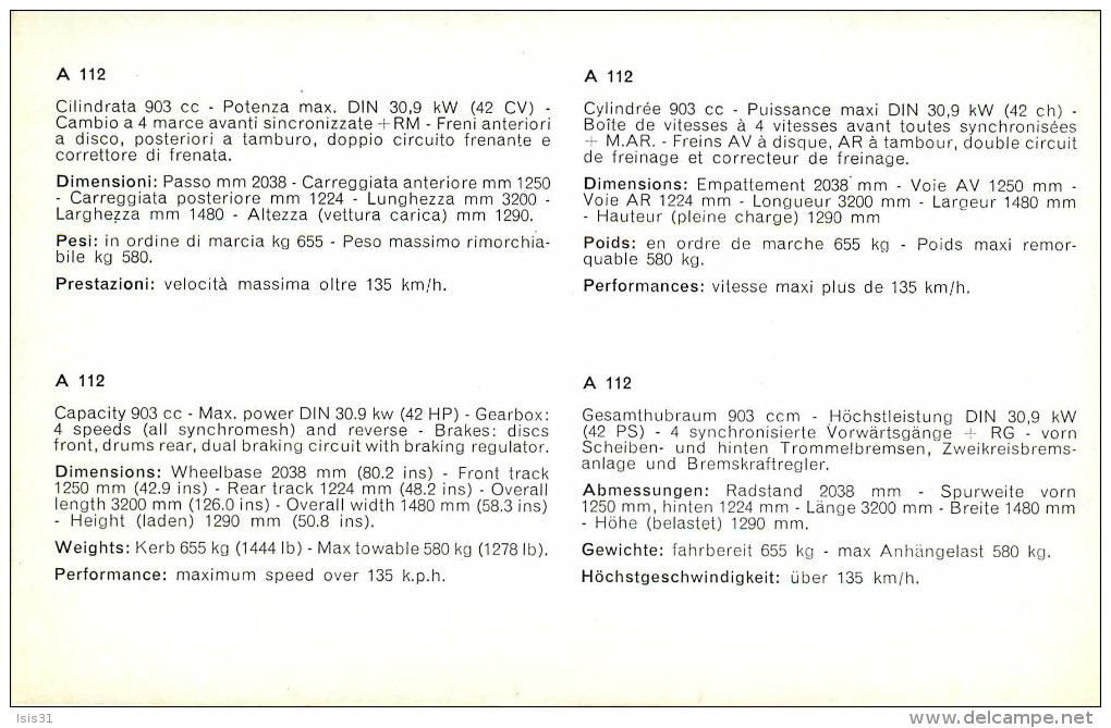 Publicités - Voitures - Automobile - Autobianchi A 112 - 2 Scans - Bon état Général - Publicités