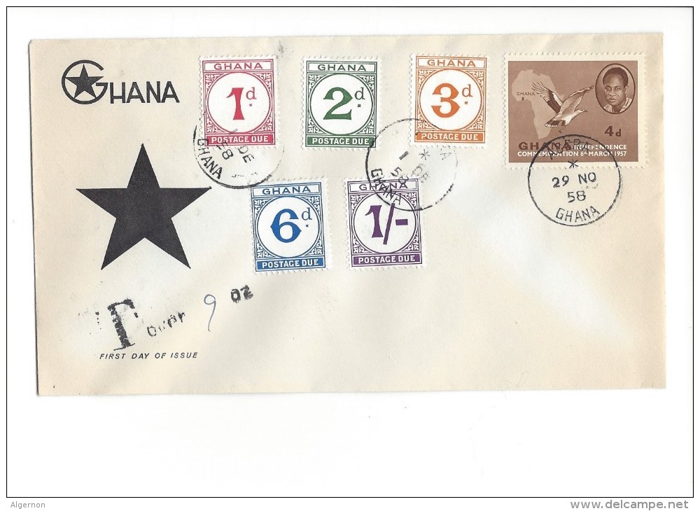 11482 - Accra 29.11.1958  Timbres Taxes - Ghana (1957-...)