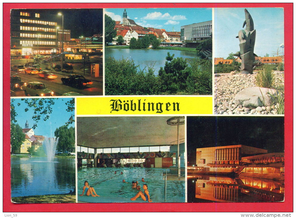 161361 / Böblingen ( Wurttemberg ) -  HOTEL , Swimming POOL , NIGHT , MONUMENT - Germany Deutschland Allemagne Germania - Böblingen