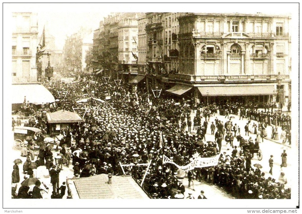 BELGIQUE (1893) : Manifestation Pour Le Suffrage Universel, à La Bourse à Bxl. CARTE 45 DES ARCHIVES DU "SOIR" (2005). - Manifestations