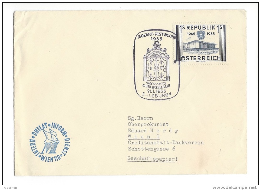 11490 - Lettre Mozart-Festwoche Salzburg 21.01.1956 - Lettres & Documents
