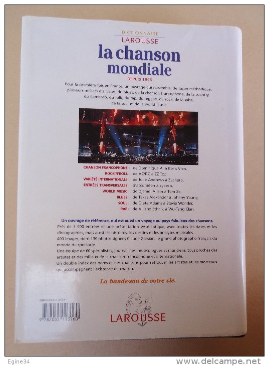 Dictionnaire LAROUSSE - La CHANSON MONDIALE Depuis 1945 - Francophone, Country, Rock,World Music, Rap, Soul, Blues - Woordenboeken