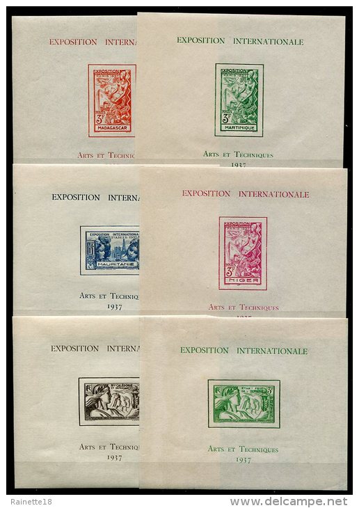 Exposition Paris 1937 ,  24  Bocs Feuillets  **               Série Complète 4 Scans - 1937 Exposition Internationale De Paris