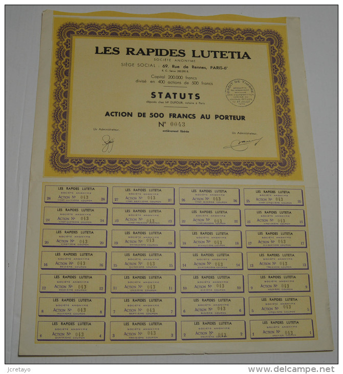 Les Rapides Lutetia, Tres Petit Tirage - Automobile