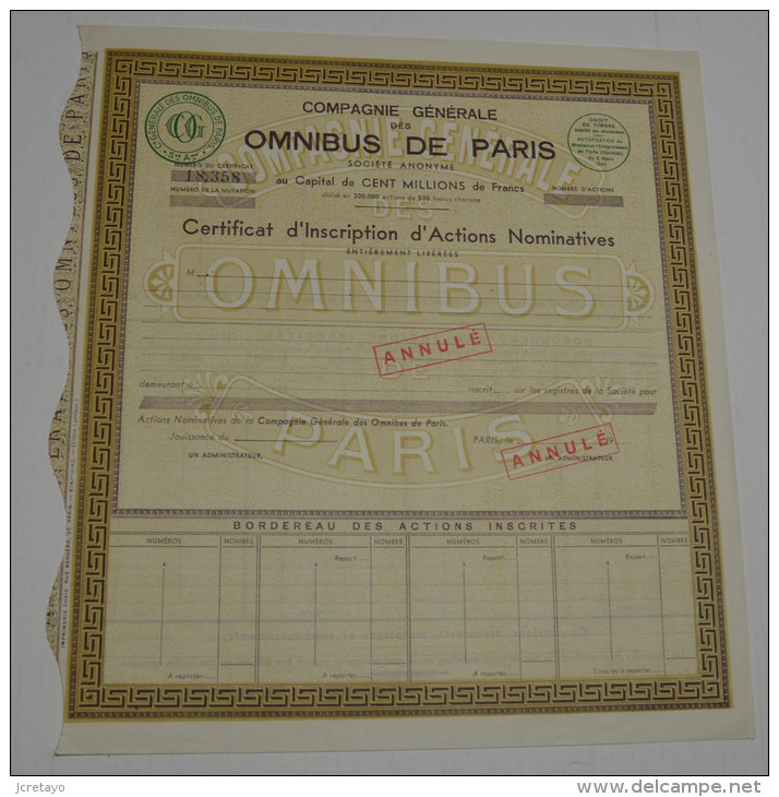 Cie Des Omnibus De Paris - Automobile