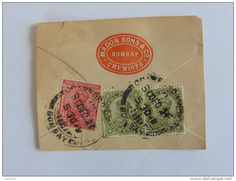 Marcophilie :  Inde   Bombay 3   Timbres Sur  Fragment - Collections, Lots & Series