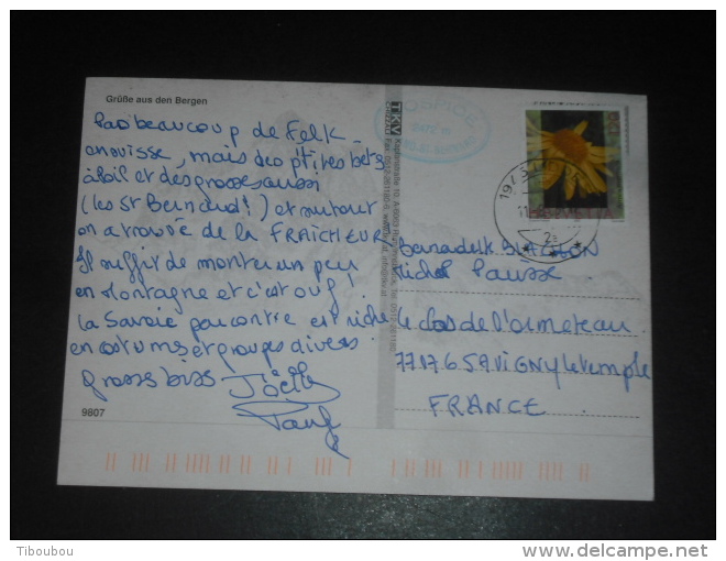 LETTRE SUISSE HELVETIA SWITZERLAND SCHWEIZ AVEC YT 1748 - FLORE FLEUR PLANTE MEDICINALE ARNICA - MARMOTTE - - Storia Postale