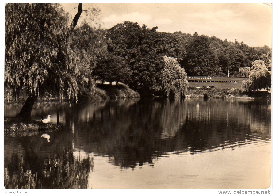 Meerane - S/w Sommerbad Mit Teichanlagen - Meerane