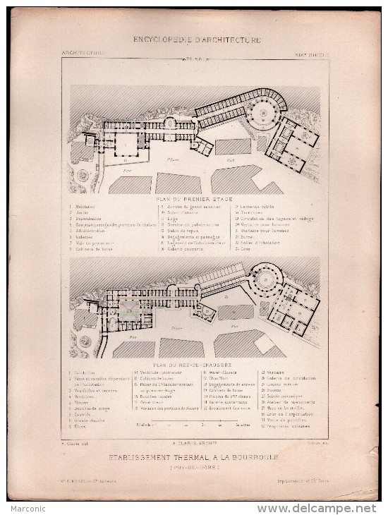 PLAN - Etablissement Thermal à La BOURBOULE - Encyclopédie Architecture, Archi. CLARIS - Architecture