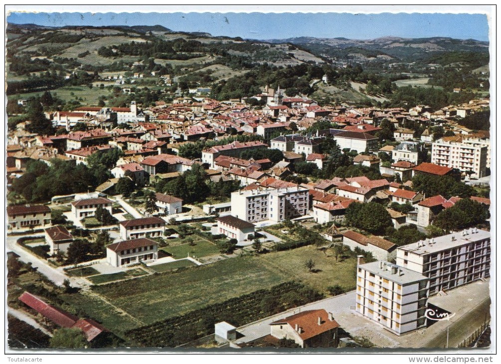 CPSM 38 ST MARCELLIN VUE GENERALE AERIENNE QUARTIER DE LA GARE 1970  Grand Format 15 X 10,5 - Saint-Marcellin