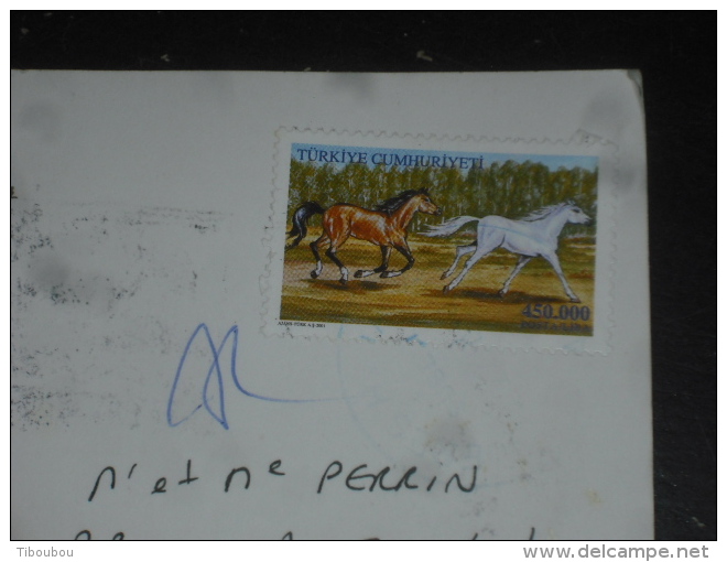 LETTRE TURQUIE TURKIYE AVEC YT 3005 - CHEVAL CHEVAUX HORSE - MULTIVUES - - Storia Postale