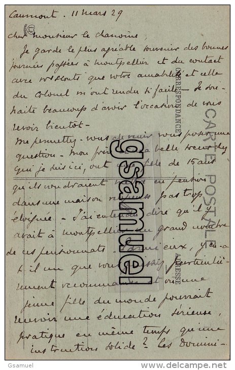 [32] Gers &gt; Château De Caumont, Près Samatan. Marquis De Castelbajac 1929. - (voir Scan). - Autres & Non Classés