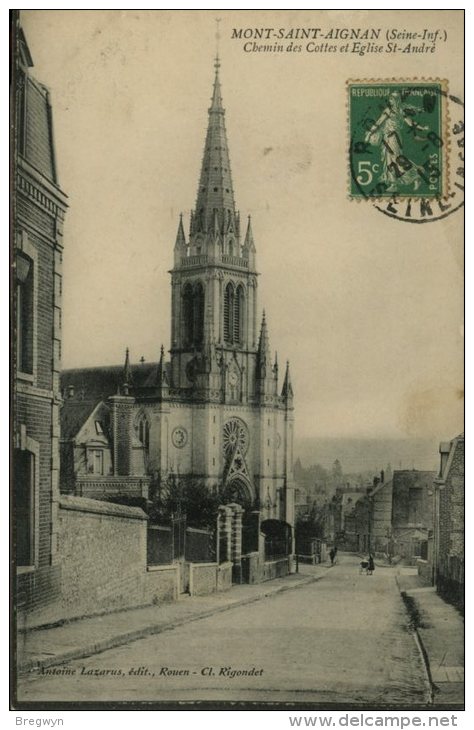 76 - CPA Mont Saint Aignan - Chemin Des Cottes Et Eglise St-André - Mont Saint Aignan