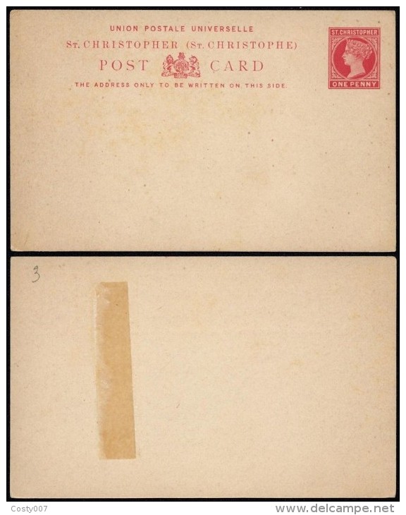 St Christopher - Postal History Rare Old UNUSED Postcard DB.263 - St.Christopher-Nevis-Anguilla (...-1980)