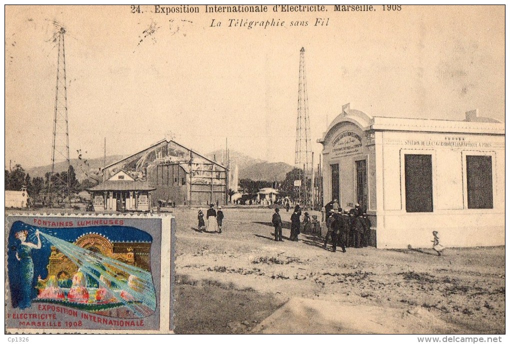 45Hy    13 Marseille Expo Internationale D'électricité La Telegraphie Sans Fil - Weltausstellung Elektrizität 1908 U.a.