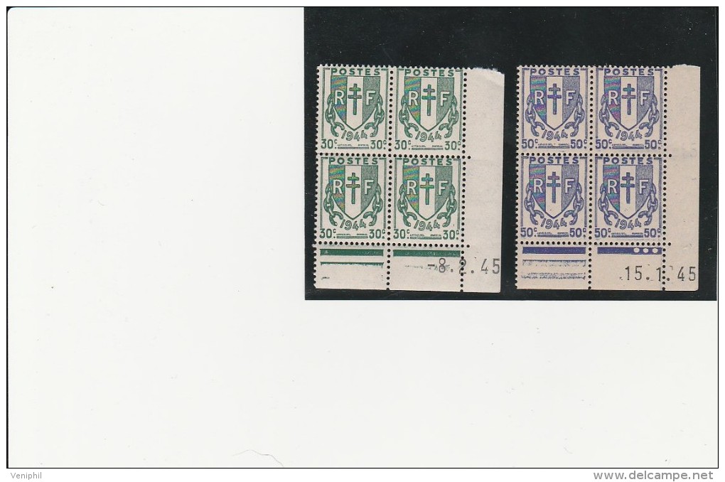 COINS DATES  TIMBRES CHAINES BRISEES - N° 671 ET 673  - 8-2-45 ...- 15-1-45 - 1940-1949