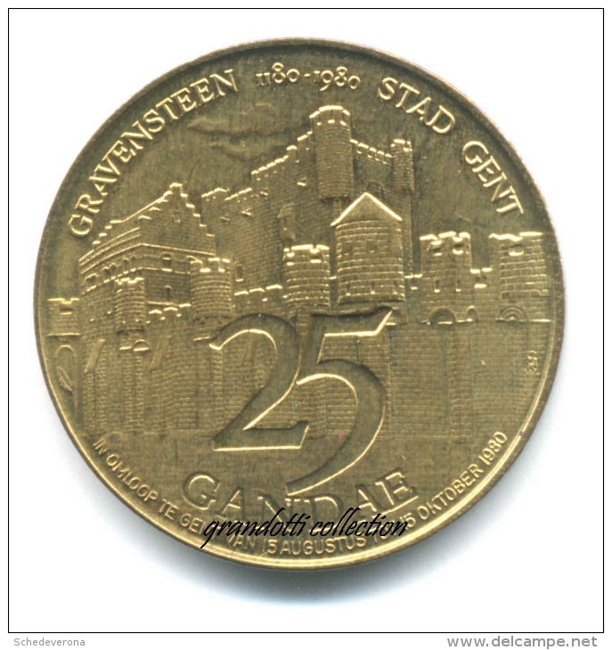 GRAVENSTEEN STADT GEND 25 GANDAE 1980 GETTONE MONETALE DELLE FIANDRE - Monétaires / De Nécessité