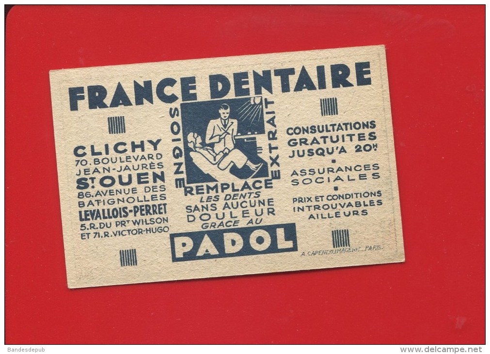 PADOL FRANCE DENTAIRE DENT DENTISTE  CLICHY LEVALLOIS  ST OUEN CHROMO IMAGE BLANCHISSEUSE FER A REPASSER BLANCHISSERIE - Autres & Non Classés