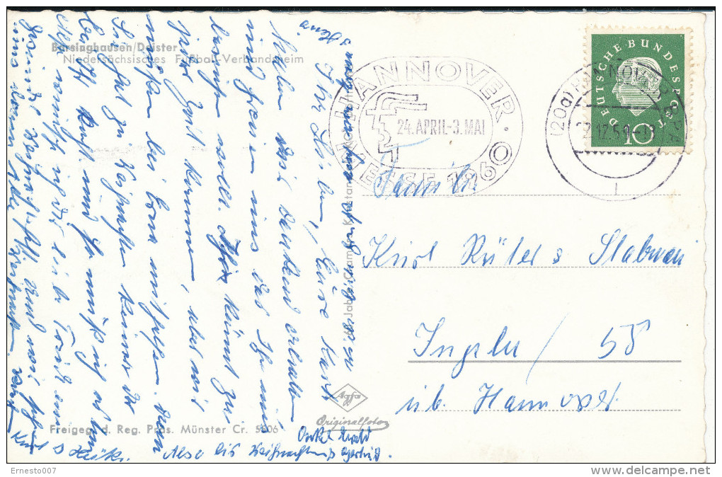 Postkarte CP DEUTSCHLAND BARSINGHAUSEN, 195?, Gebraucht - Siehe Scan - *) - Barsinghausen