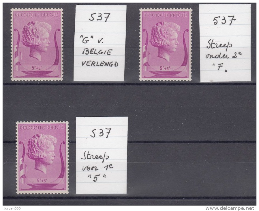 Nr 537 (3) **, 3 Stuks (X20818) - Non Classificati