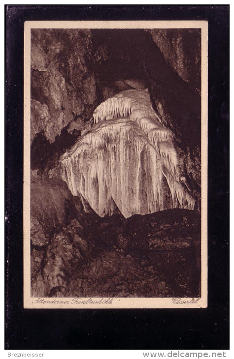 AK Attendorner Tropfsteinhöhle- Wasserfall- Karte . Gel. 1933 - Attendorn